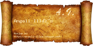 Angeli Illés névjegykártya